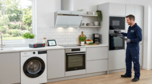 مجموعة من أجهزة جورنجي المنزلية مثل الغسالة والبوتاجاز والفرن التي يوفر لها توكيل جورنجي في مصر خدمات الصيانة المعتمدة