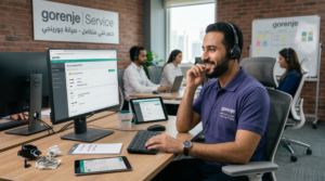 موظف خدمة عملاء من توكيل جورنجي يرد على استفسارات العملاء حول صيانة أجهزة جورنجي